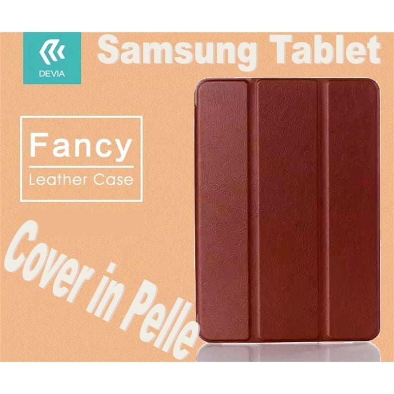 Cover Fancy in pelle per Tablet Samsung TabS2 8.0 T715 Marrone
