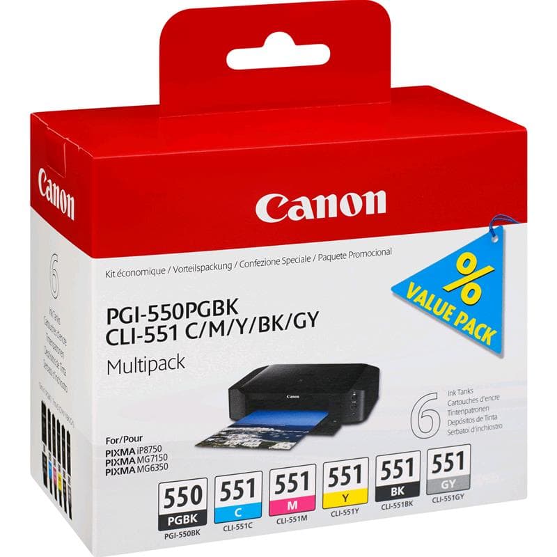 CANON CARTUCCIA PGI-550PGBK+CLI-551C MULTIPACK ORIGINALE