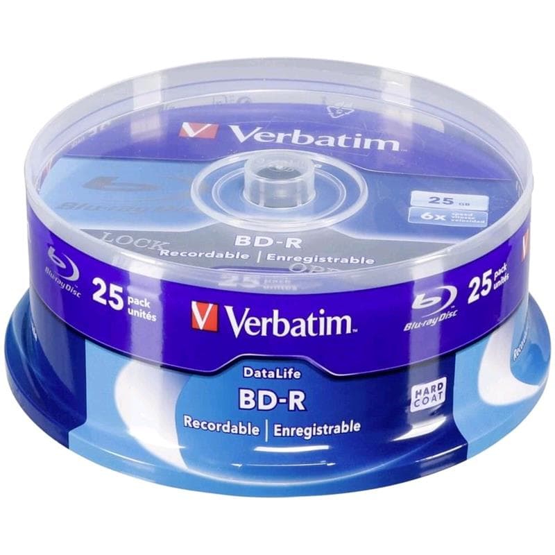 BD-R SL 25GB 6x Cake 25pz VERBATIM DataLife