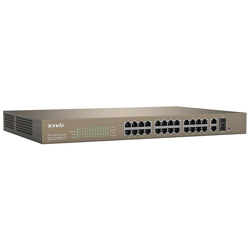 Switch PoE Web Smart 24 porte 10/100+2Gb+2SFP Combo Tenda
