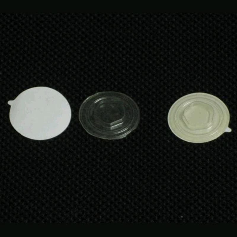ROSETTE ADESIVE TERMOFORMATE TRASPARENTI PORTACD per RIVISTE Conf.100pz