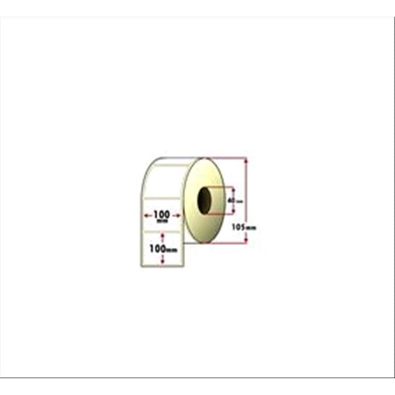 Rotolo Etichette Carta bianca Vellum Adesiva permanente 100x100mm an.25mm (485 et/rotolo) ORIGINALE