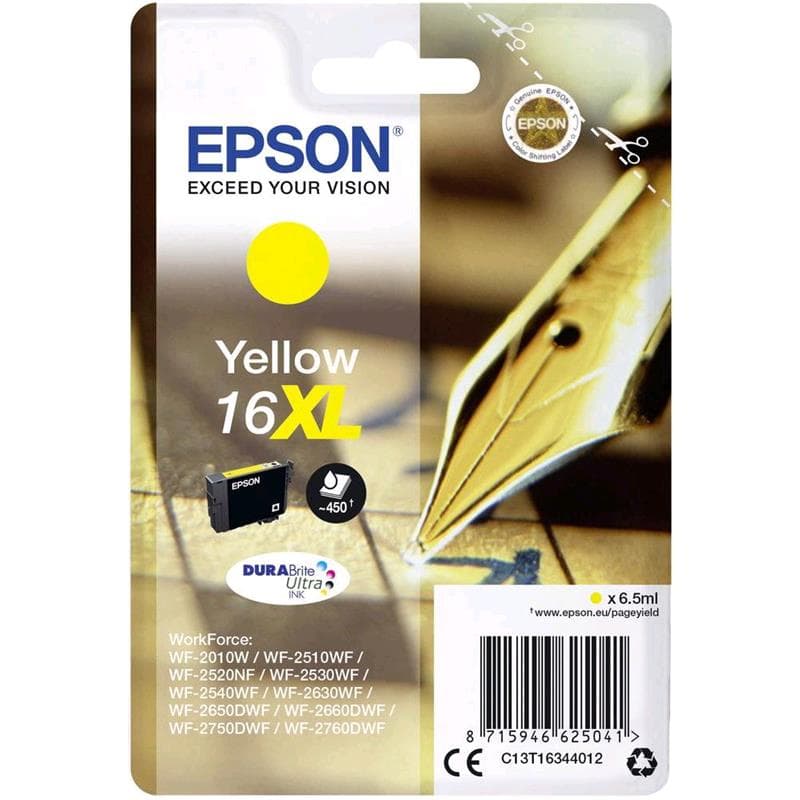 EPSON CARTUCCIA 16XL GIALLO 6ml ORIGINALE - PENNA E CRUCIVERBA