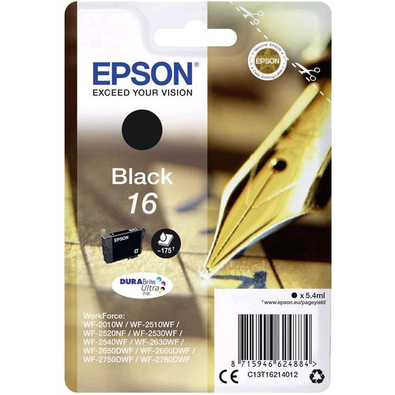 EPSON CARTUCCIA 16 NERO 5ml ORIGINALE - PENNA E CRUCIVERBA