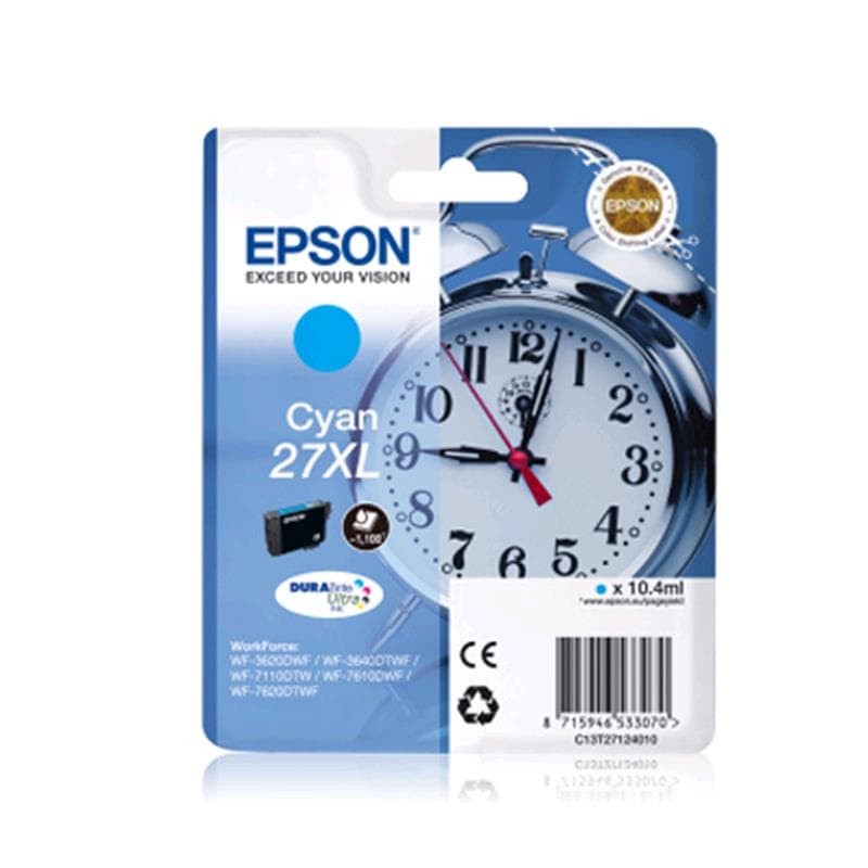 EPSON CARTUCCIA 27XL CIANO 10ml ORIGINALE - SVEGLIA
