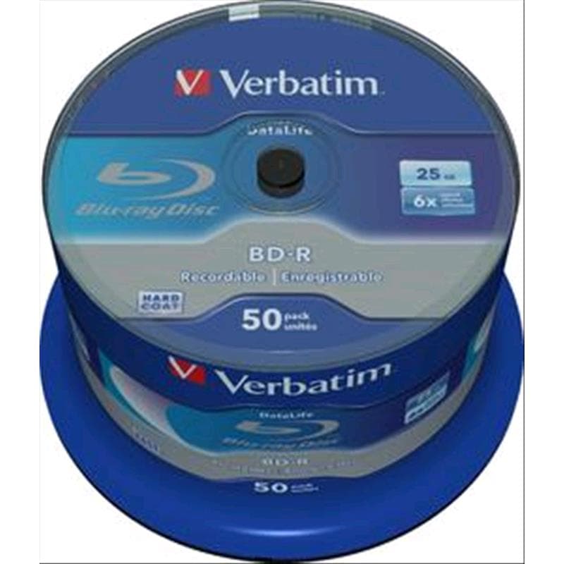 BD-R SL 25GB 6x Cake 50pz VERBATIM DataLife