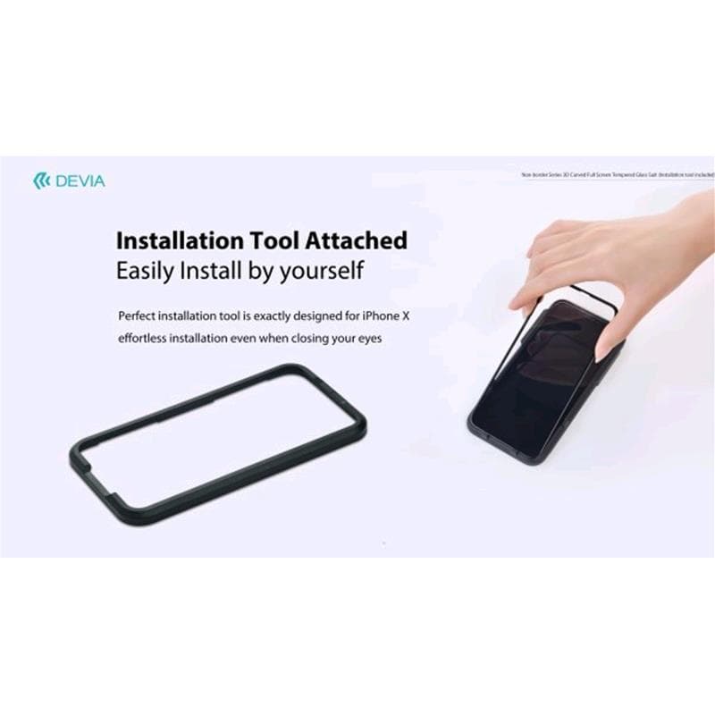 Pellicola vetro temperato Full 3D con dima Apple iPhone X