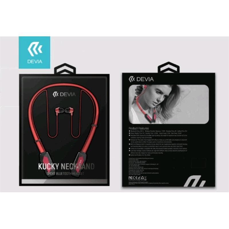 Auricolari Bluetooth Sport con Archetto a blocco Magnetico rosso