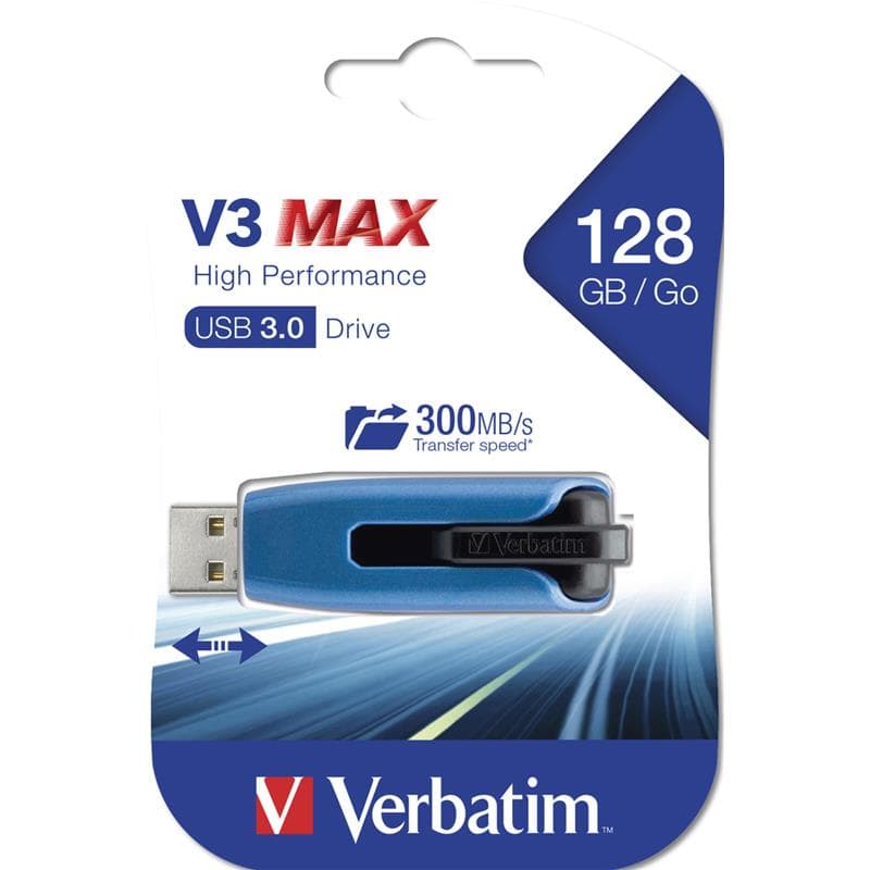 PEN DRIVE 128GB VERBATIM USB 3.2 Gen 1 V3 Max Store'n'Go Black\Grey