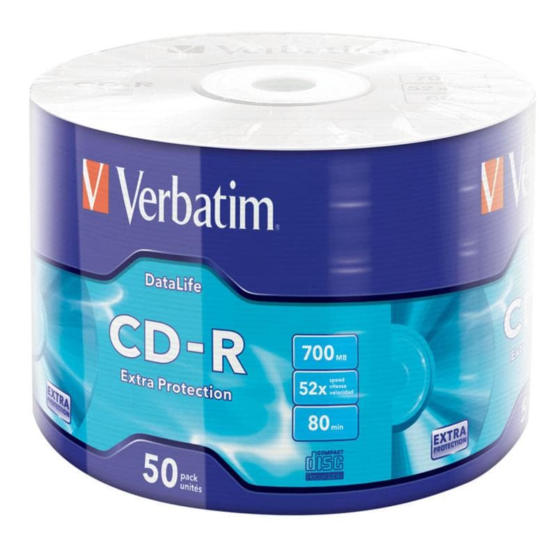CD-R 700MB 52x Shrink 50pz VERBATIM Extra Protection
