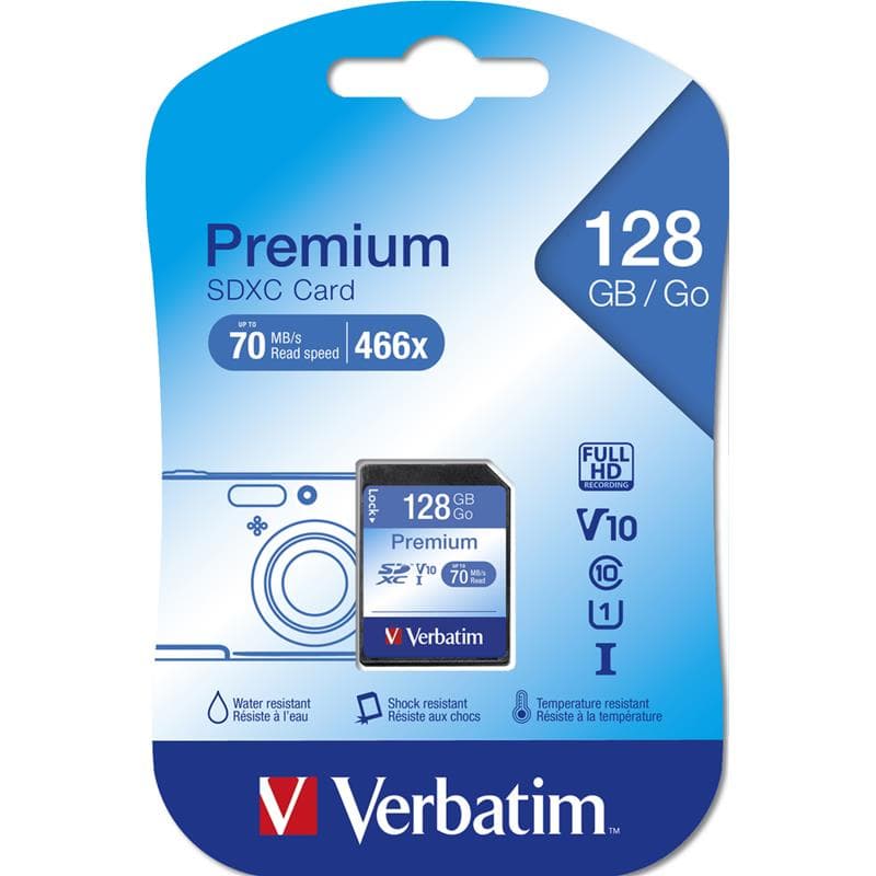 SECURE DIGITAL 128GB VERBATIM SDXC C10\U1 Premium