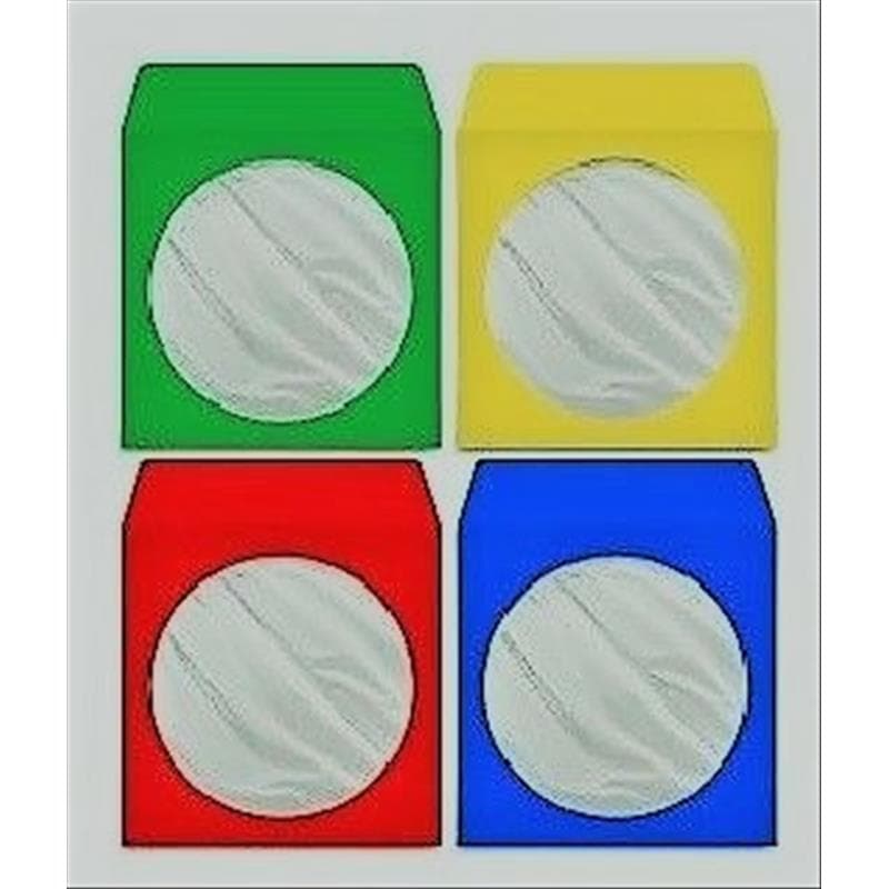 BUSTINE CD DVD CARTA 100gr COLORATE e OBLO' + ALETTA Conf.100pz