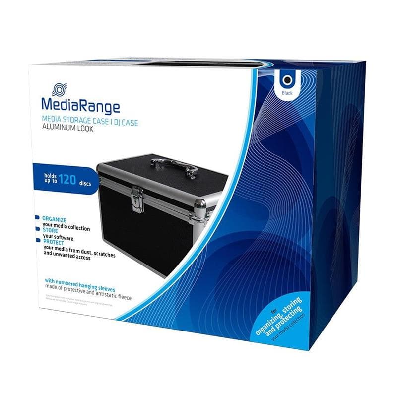 VALIGIA PORTA CD/DVD 120 DISCHI MEDIARANGE ALLUMINIO NERO