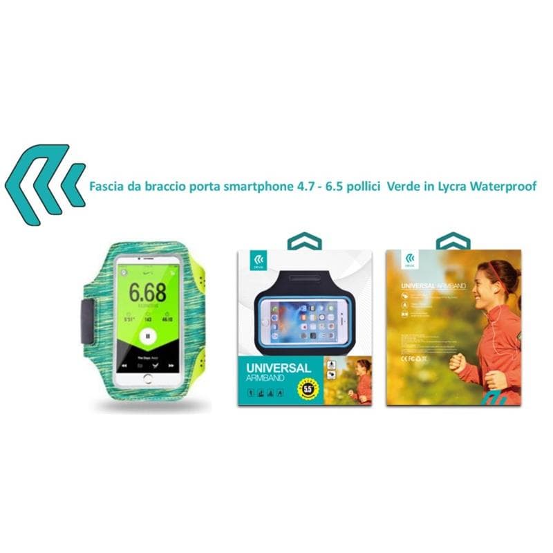 Fascia da braccio porta smartphone 4.7 - 6.5"Verde
