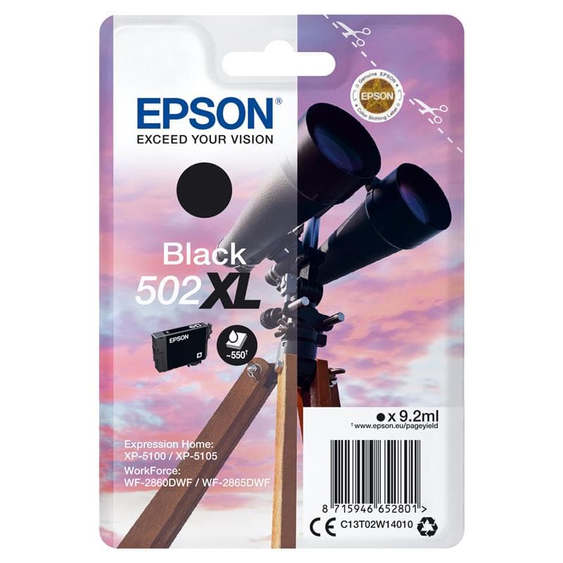 EPSON CARTUCCIA 502XL NERO 9ml ORIGINALE - BINOCOLO