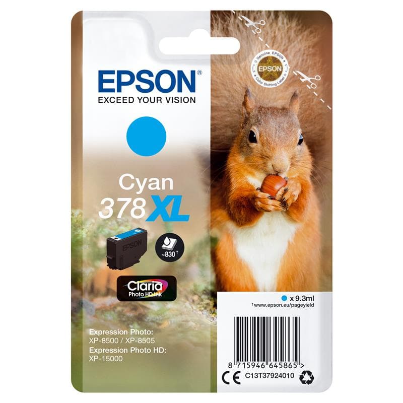 EPSON CARTUCCIA 378XL CIANO 10ml ORIGINALE - Scoiattolo
