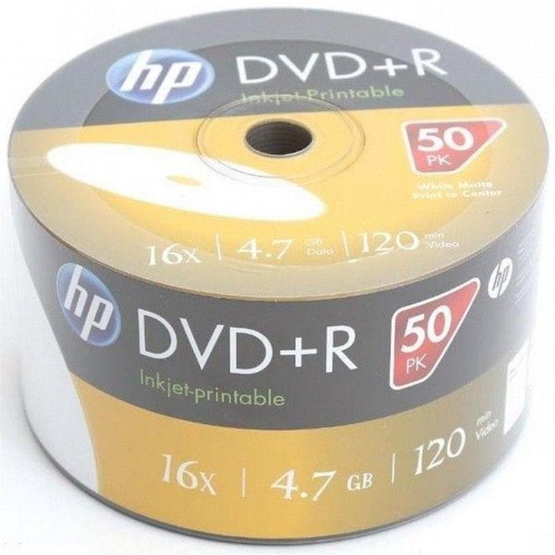 DVD+R 4.7GB 16x Shrink 50pz HP InkJet Bianca 23.5-118 - 69304