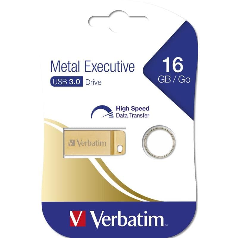 PEN DRIVE 16GB VERBATIM USB 3.0 Metal Executive Gold