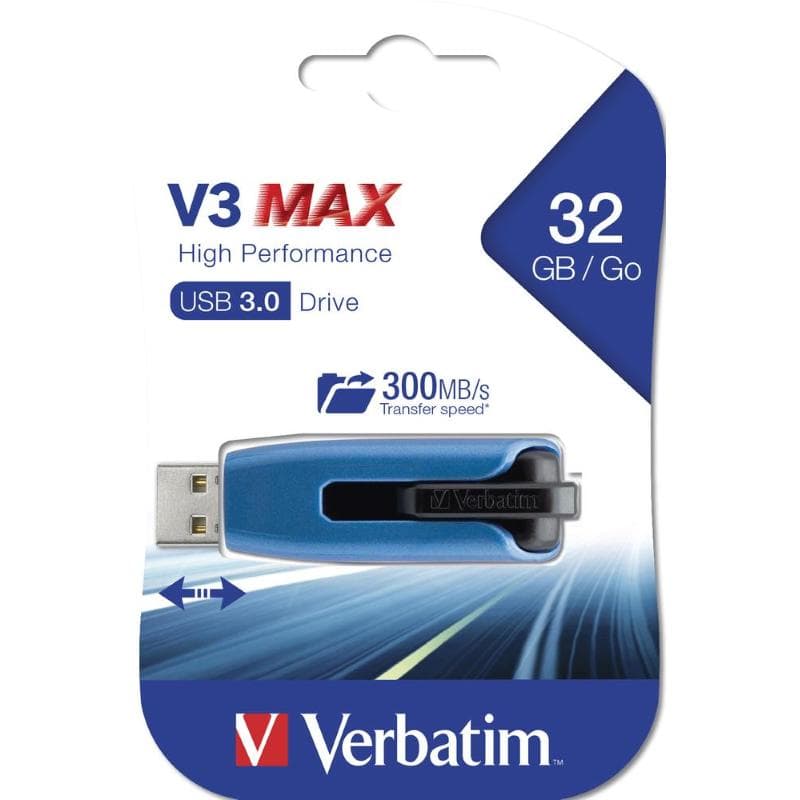 PEN DRIVE 32GB VERBATIM USB 3.2 Gen 1 V3 Max Store'n'Go Black\Grey