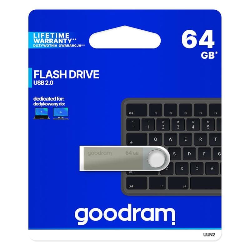 PEN DRIVE 64GB GOODRAM USB 2.0 UUN2 SILVER 20R/5W