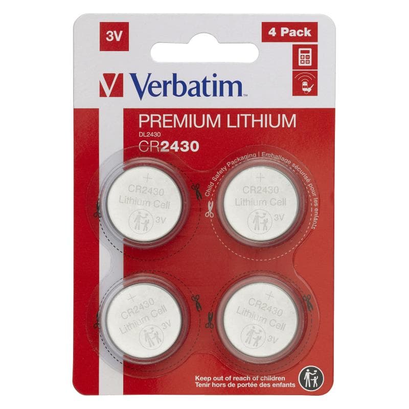BATTERIA 2430 LITIO VERBATIM (DL2430 / CR2430 - 4ba) 3V