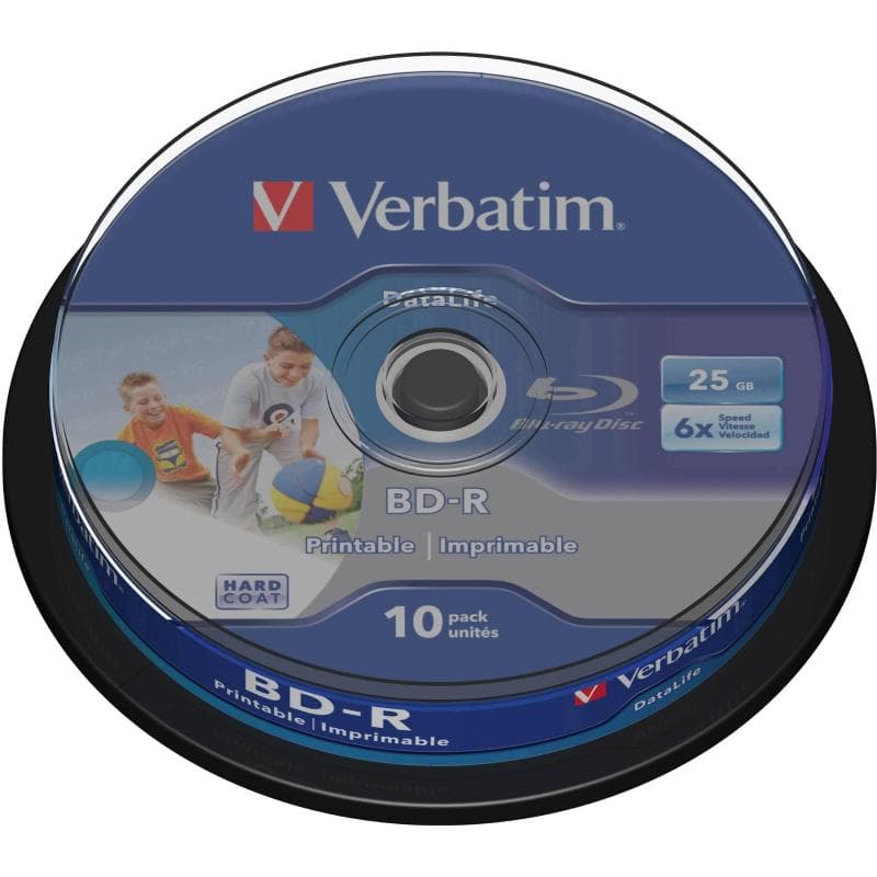 BD-R SL 25GB 6x Cake 10pz VERBATIM InkJet Bianca 22-118