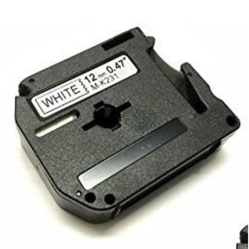 BROTHER NASTRO NERO su BIANCO 12mm x 8mt MK231SBZ COMPATIBILE