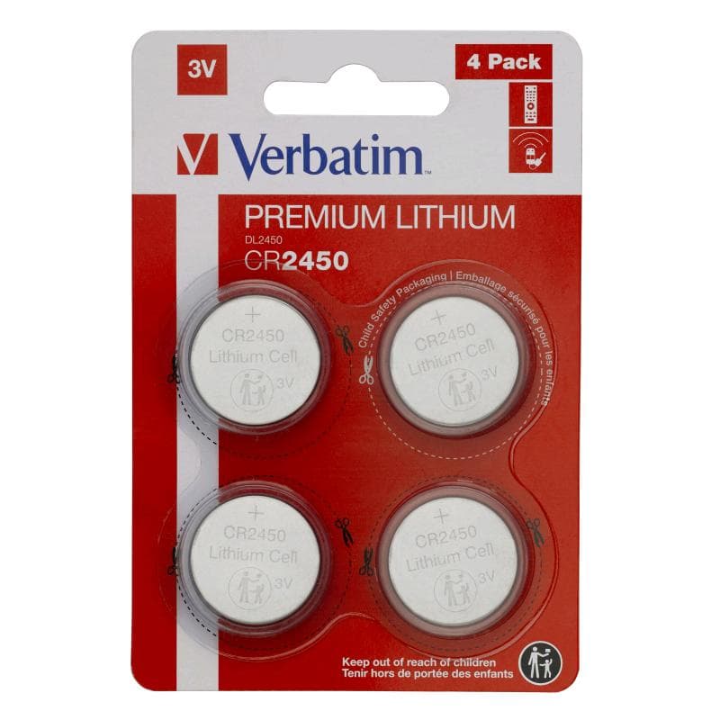 BATTERIA 2450 LITIO VERBATIM (DL2450 \ CR2450 - 4ba) 3V
