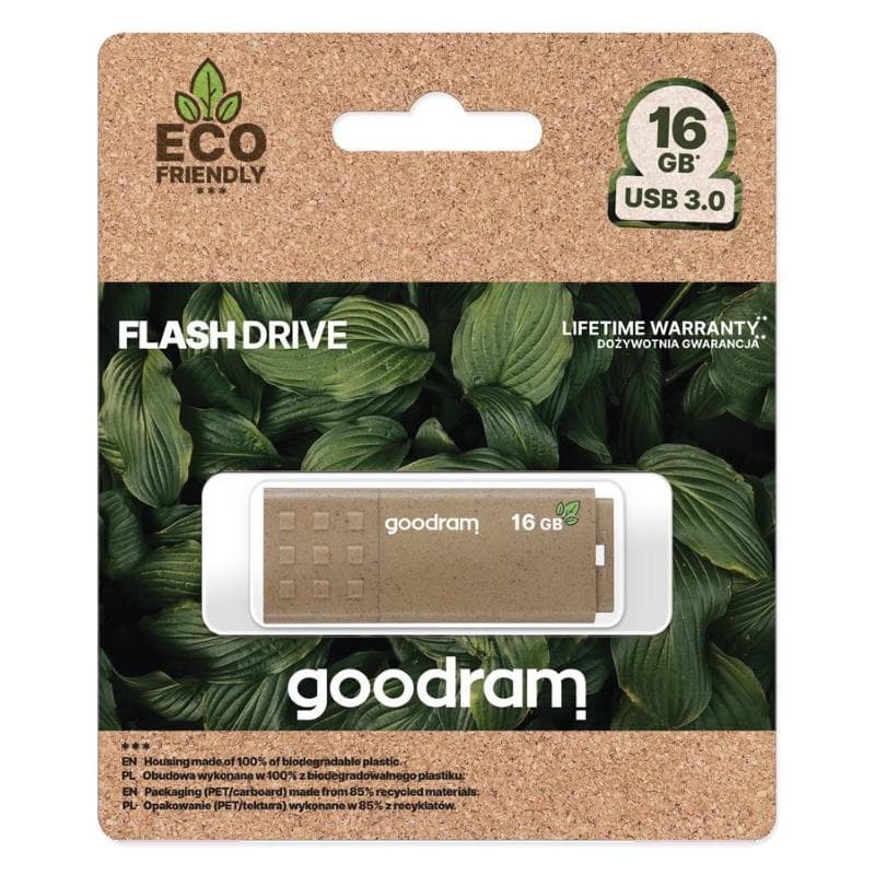 PEN DRIVE 16GB GOODRAM USB 3.2 UME3 ECO FRIENDLY con CAP 60R/20W