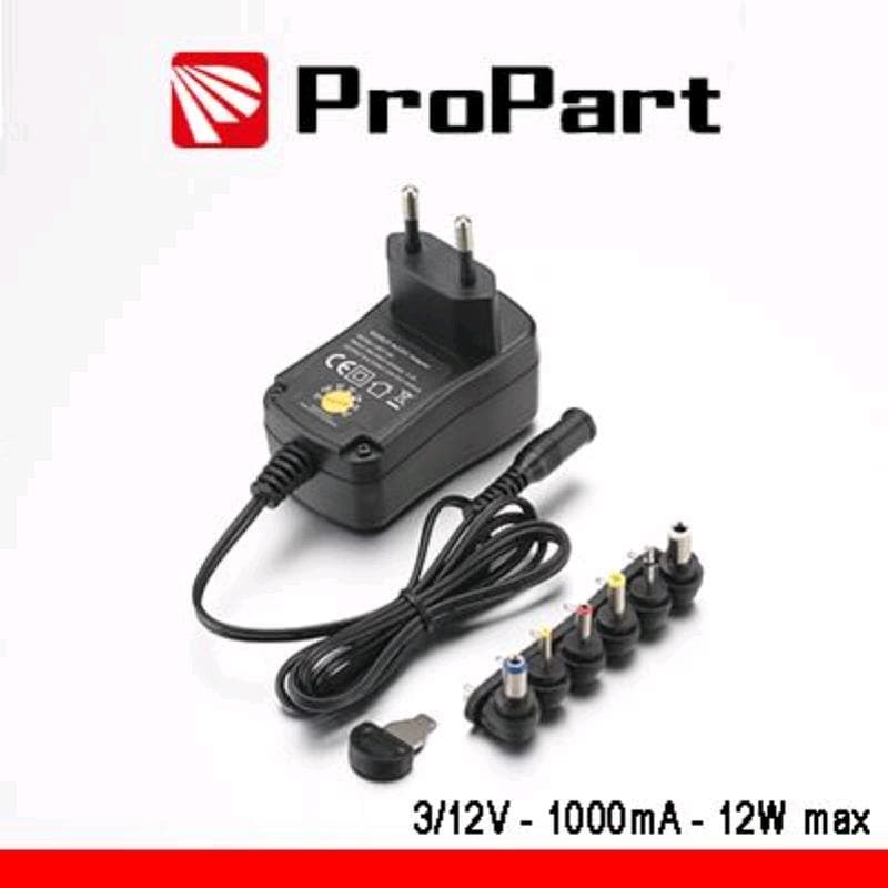 ProPart Alimentatore Switching Multitensione 3-12V 1000mA 12W max