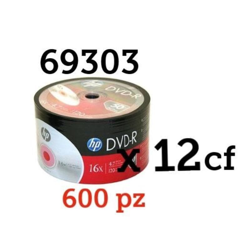 DVD-R 4.7GB 16x Shrink 50pz HP - 69303 - MINIMO 12CF