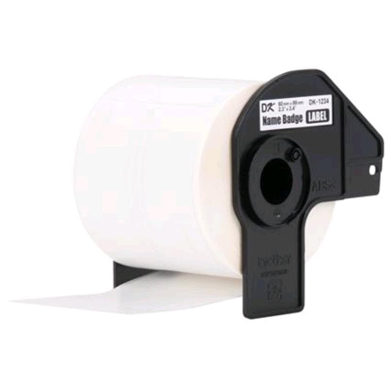 BROTHER ROTOLO da 260 ETICHETTE per BADGE NERO su BIANCO 60mm x 86m QL-700,600,800,820,1050,1100