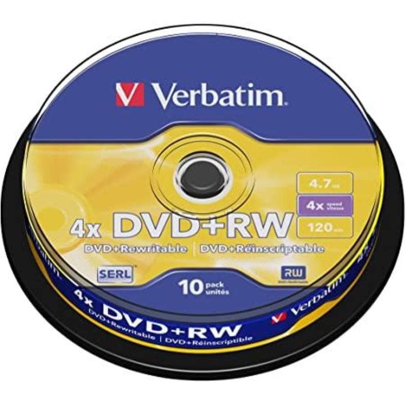 DVD+RW 4.7GB 4x Cake 10pz VERBATIM SERL ReWritable