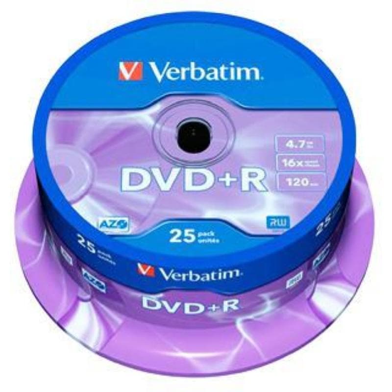 DVD+R 4.7GB 16x Cake 25pz VERBATIM Azo
