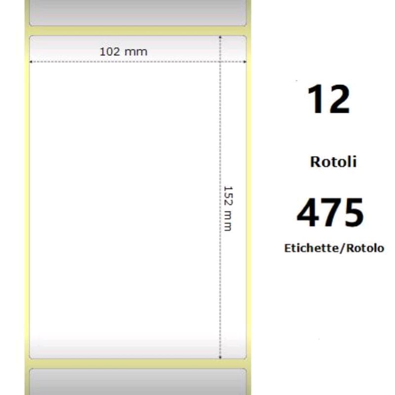 Zebra White 102x152mm, 475 Et/Rotolo Z-2000D 4x6x1 Core - MINIMO 12pz