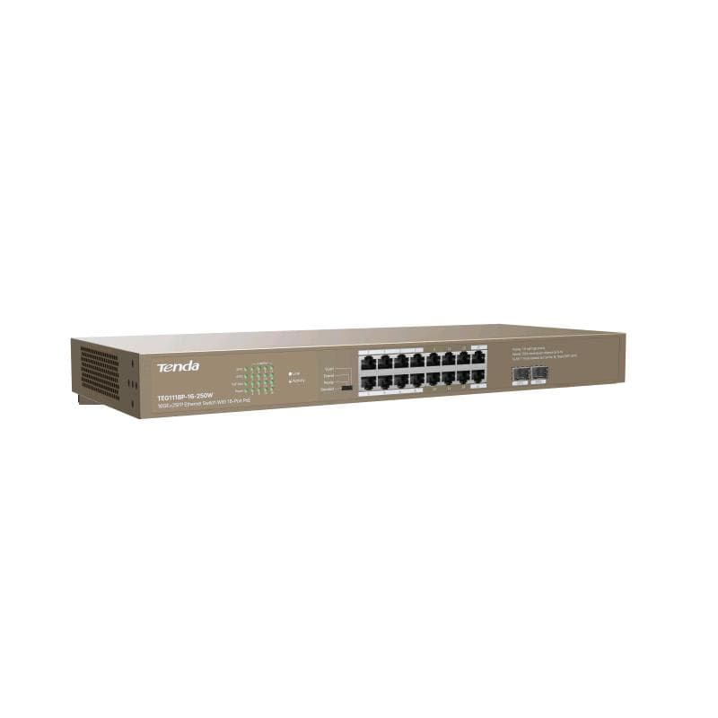 TENDA Switch 16 porte 16GE+2SFP - 250W