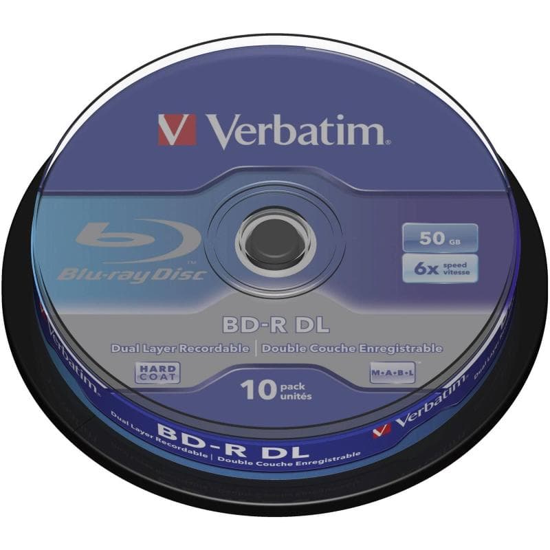 BD-R DL 50GB 6x Cake 10pz VERBATIM MABL HARD COAT