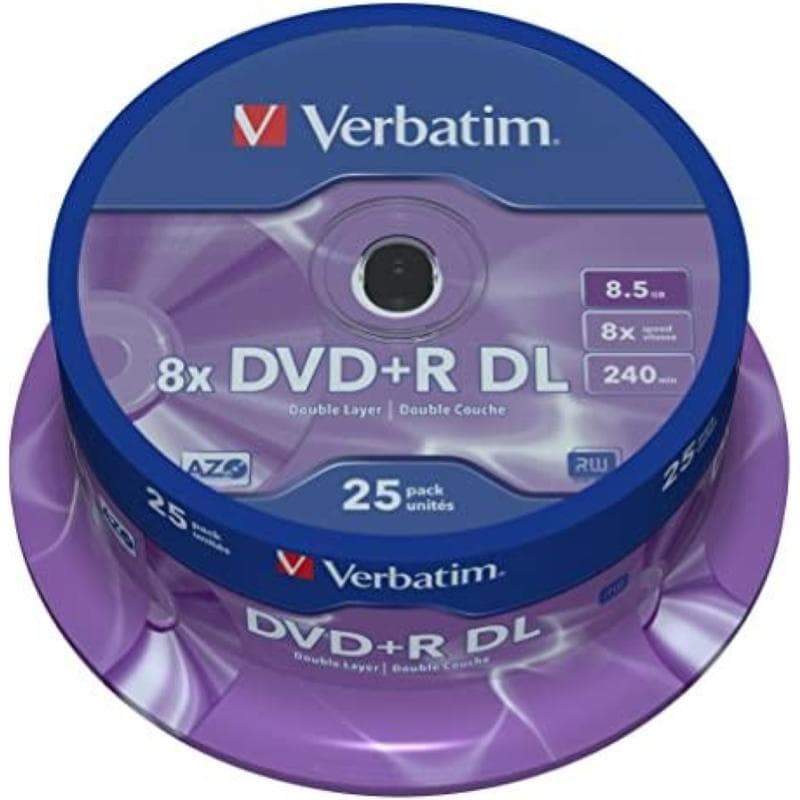 DVD+R DL 8.5GB 8x Cake 25pz VERBATIM Azo