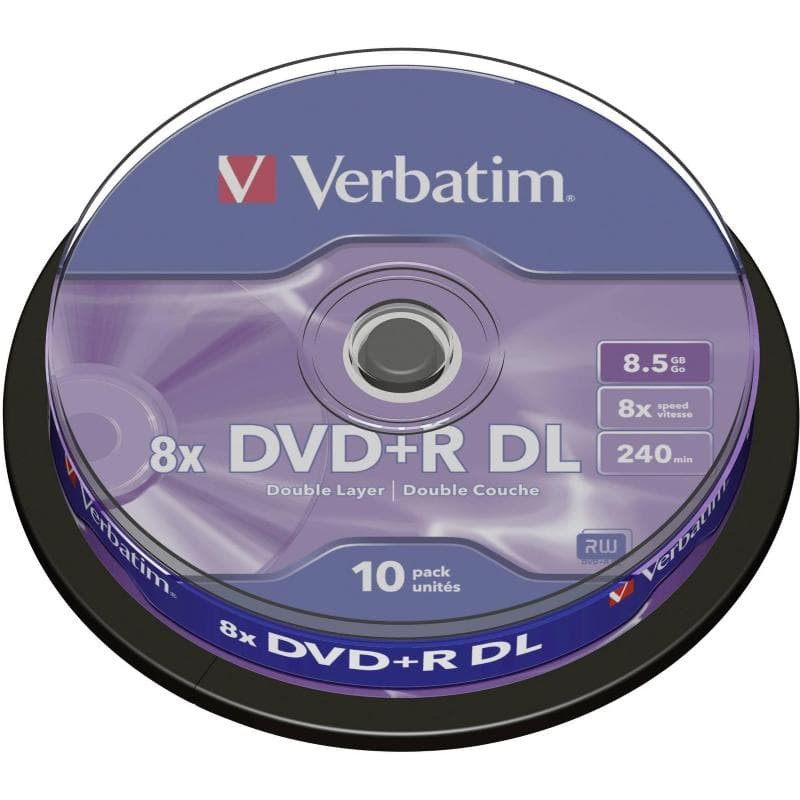 DVD+R DL 8.5GB 8x Cake 10pz VERBATIM Azo