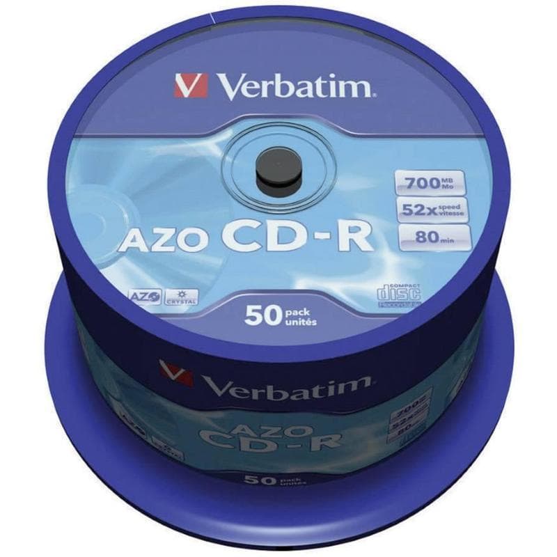 CD-R 700MB 52x Cake 50pz VERBATIM Azo