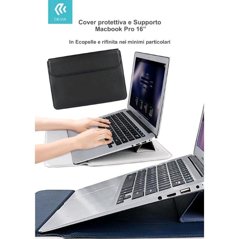 Cover protettiva Apple Macbook Pro 16'' con Supporto Nera