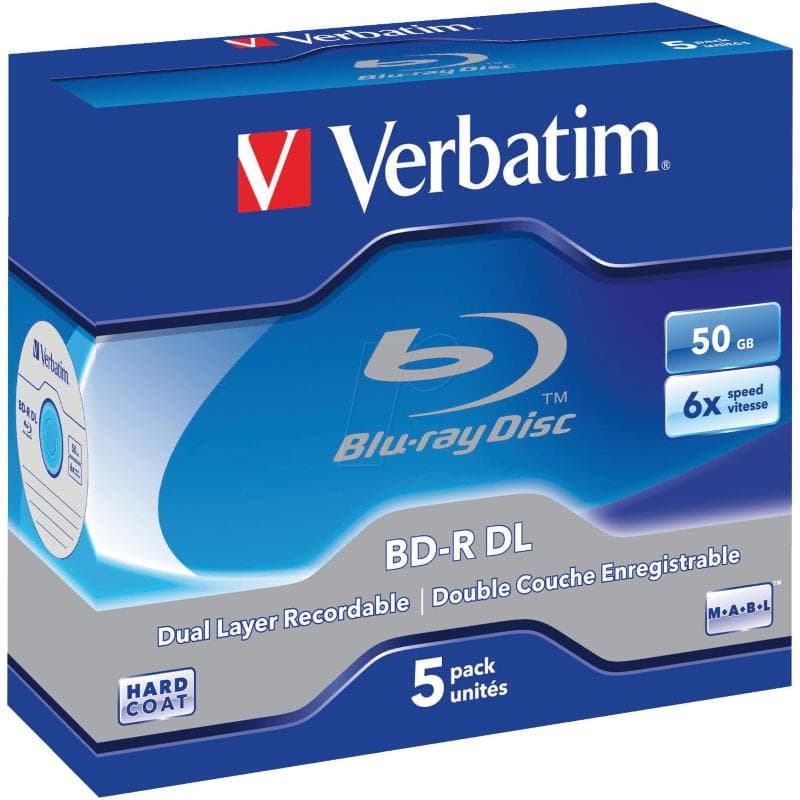 BD-R DL 50GB 6x Jewel 5pz VERBATIM MABL