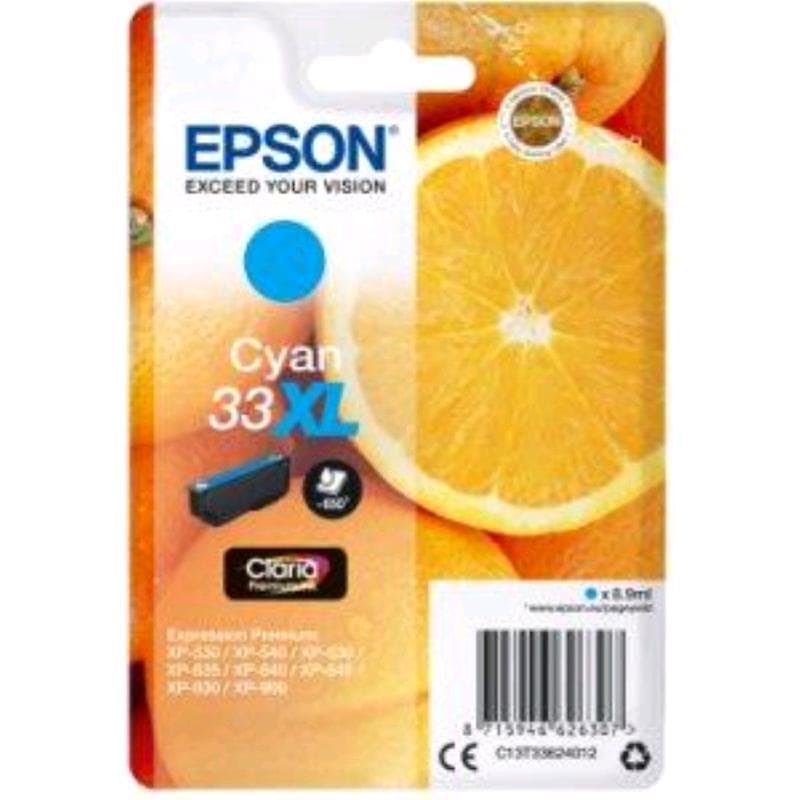 EPSON CARTUCCIA 33XL CIANO ORIGINALE - ARANCIA
