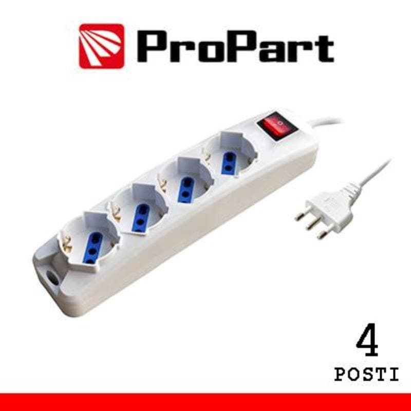 Multipresa 4pos bipasso/schuko spina16A +interr.