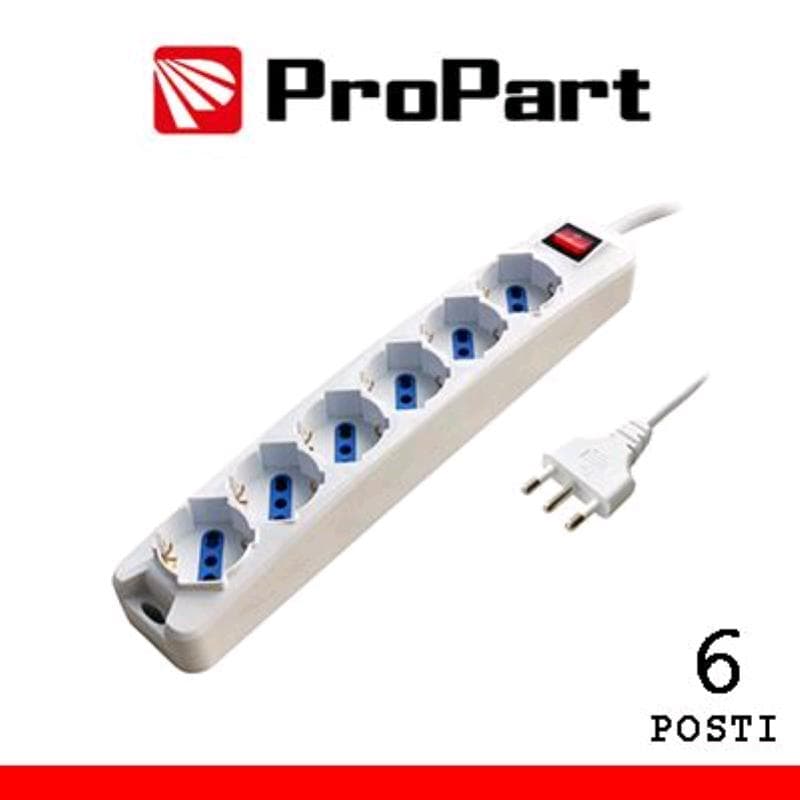 Multipresa 6pos bipasso/schuko spina16A +inter 3m