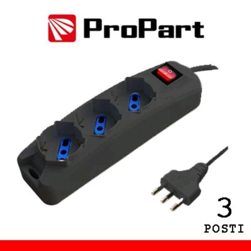 Multipresa 3pos bipasso/schuko spina16A +interr. NERA