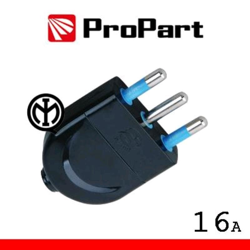 Spina 16A 2P+T nera polybag - MINIMO 20pz