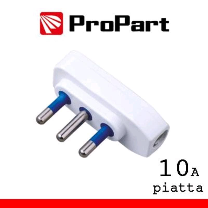 Spina 10A 2P+T piatta polybag - MINIMO 20pz