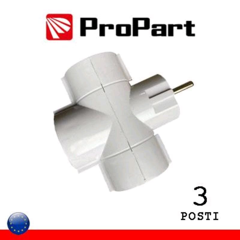 Adattatore 3 posti Schuko spina Schuko 16A polybag - MINIMO 20pz