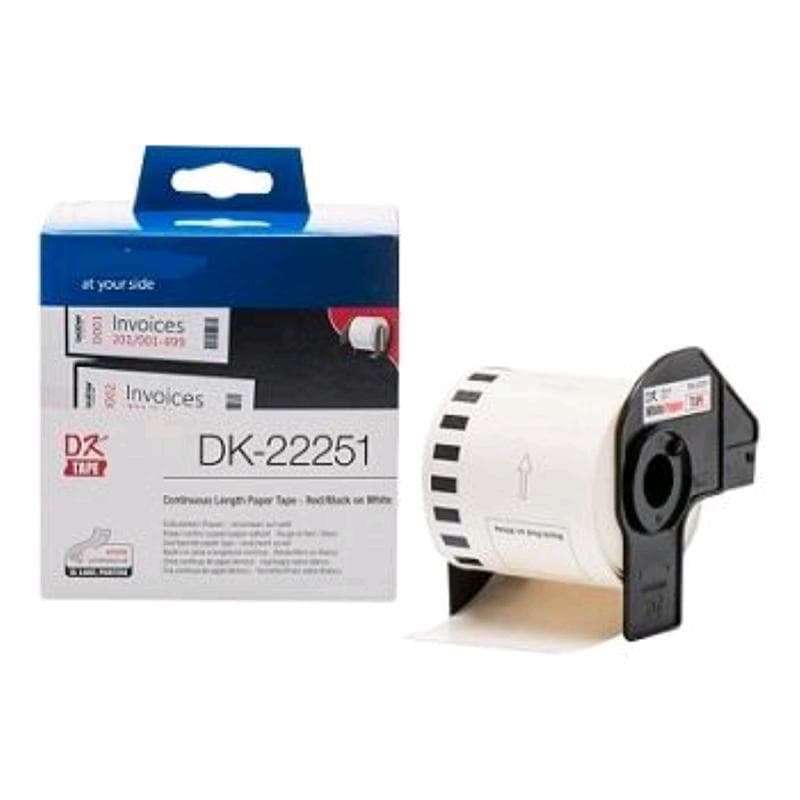 BROTHER ROTOLO continuo ETICHETTE di CARTA NERO e ROSSO su BIANCO 62mm x 15mt COMPATIBILE Brother P-Touch QL800,810,820
